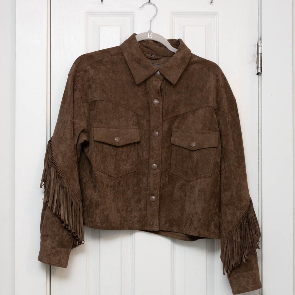 BlankNYC Free people brown Fringe Jacket